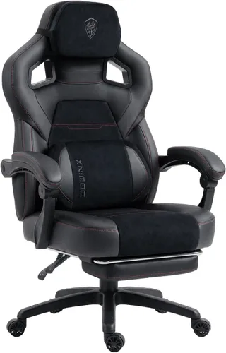 Vista 10 de Dowinx Big and Tall Gaming Chair with Footrest, Black
