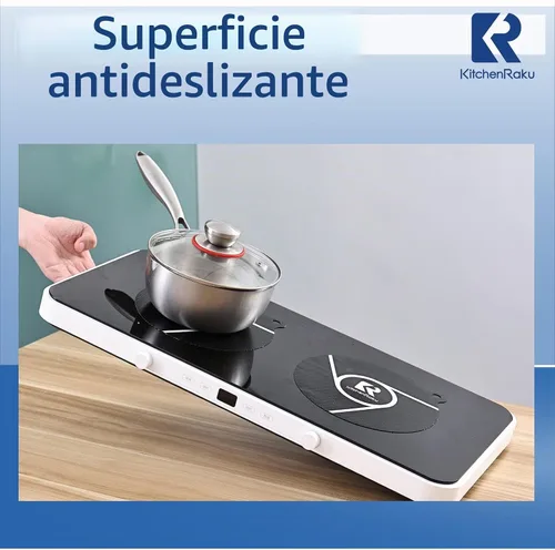 Vista 2 de 2 piezas de alfombrilla de silicona para placa de inducción - (magnética) protector contra arañazos de la placa - para estufa de inducción Negro