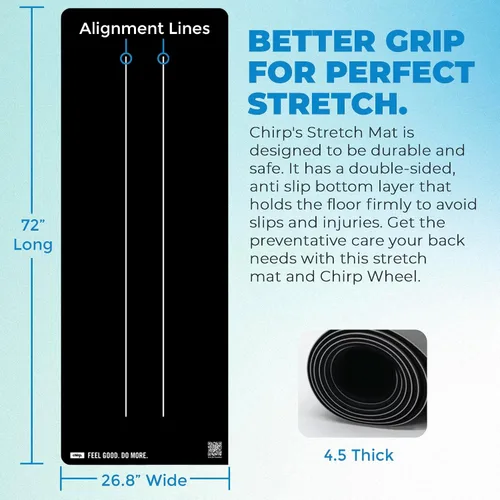 Vista 6 de Chirp Tapete de ejercicio elástico grueso para yoga y gimnasio en casa, tapete grande antideslizante para entrenamiento de pilates, tapete