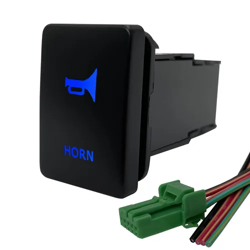 Vista 11 de Interruptor de botón de LED azul AIR COMP para Toyota Sequoia Highlander Landcruiser Tacoma 4Runner Highlander 3 amperios 12 V Botón de encendido