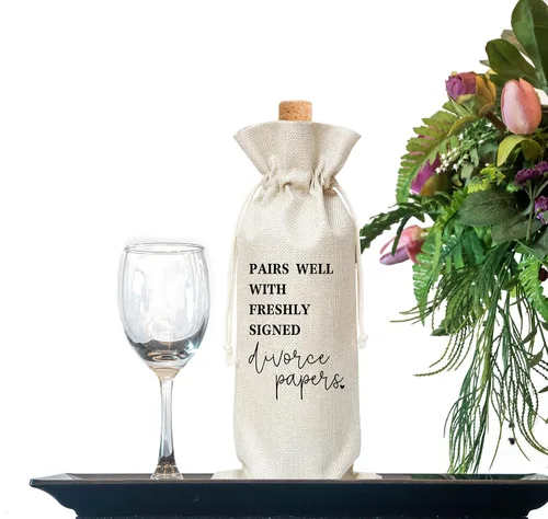 Vista 4 de Regalos de divorcio para mujeres, decoraciones de fiesta de divorcio para mujeres, bolsas de vino, regalos para mujeres recién divorciadas, hombres