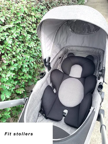 Vista 7 de G Ganen Cojín de apoyo para cochecito y asiento cómodo para bebé (oso negro)