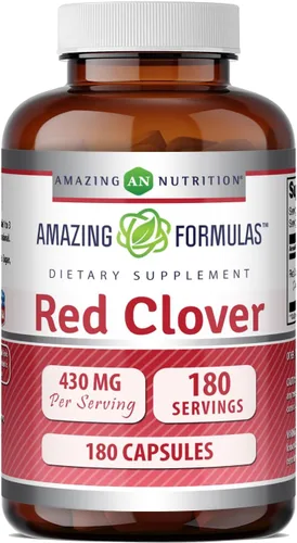 Vista 6 de Amazing Formulas Red Clover - Suplemento de cápsulas de 430 mg Extracto de hierbas con flores de trébol rojo, sin OMG, sin gluten, fabricado