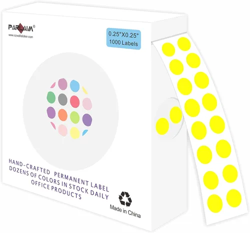 Vista 31 de PARLAIM Calcomanías de punto de código de color de 0.25 pulgadas, 1000 calcomanías de codificación en rollo para oficina, aula de estudiantes, Agua