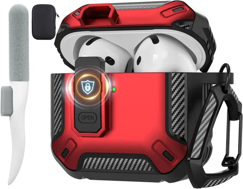 Vista 62 de Maxjoy Funda para AirPods Pro 3 2025, MagSafe compatible con bloqueo automático, funda protectora a prueba de golpes con soporte para teléfono
