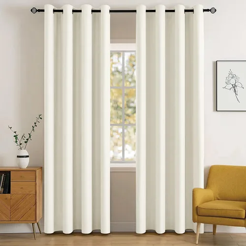 Vista 25 de MIULEE Cortinas opacas para dormitorio o sala de estar, juego de 2 paneles de cortina para ventana con aislamiento térmico y bloqueo de luz