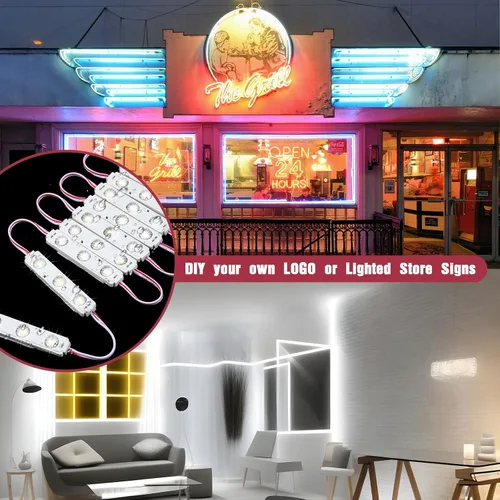 Vista 7 de 100 luces LED de repuesto para módulos inflables de Navidad, 6000k blanco, 5730 SMD, 150lm, 100 pies, autoadhesivas, cortables, 50, 000 horas