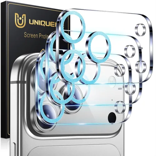 Vista 19 de UniqueMe para Paquete de 3 Protectores de Lente de Cámara para iPhone 15 Pro/iPhone 15 Pro Max, [Protección contra Caídas] [Compatible con Fundas]