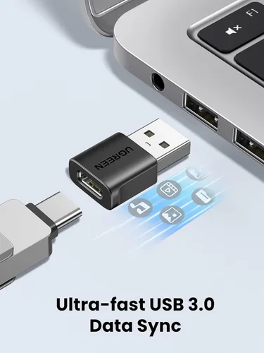 Vista 8 de UGREEN Paquete de 2 adaptadores USB a USB C de 10 Gbps, USB C hembra a USB 3.0 macho, conector de cargador para iPhone 16 15 14 13, AirPods, iPad