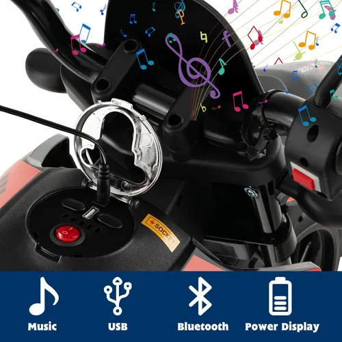 Vista 6 de OLAKIDS Motocicleta para niños, Aprilia RX125 12V con licencia, moto eléctrica de cross montable con ruedas de entrenamiento, suspensión de resorte