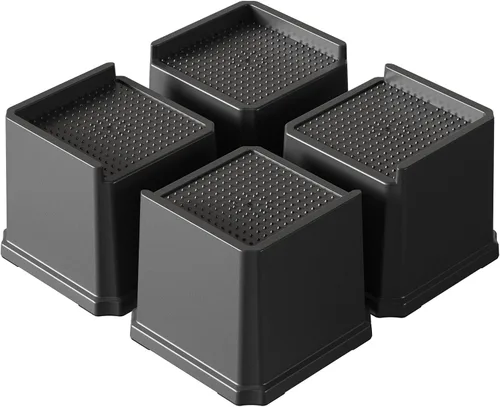 Vista 14 de Paquete de 9 elevadores de cama de 3 pulgadas resistentes para muebles que se adaptan a ruedas de cama, sofá, mesa y sofá, color negro For Wheels