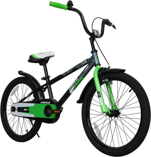 Vista 12 de Bicicleta infantil WEIZE, 16 y 20 pulgadas para niños y niñas de 4 a 12 años, altura del ciclista 41-62 pulgadas, asiento y manillares ajustables