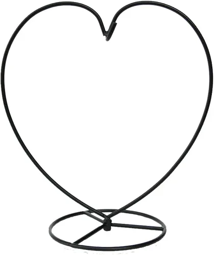 Vista 3 de Soporte para adornos con colgador de hierro para colgar globos de cristal navideños (Forma de corazón grande 1 pieza)