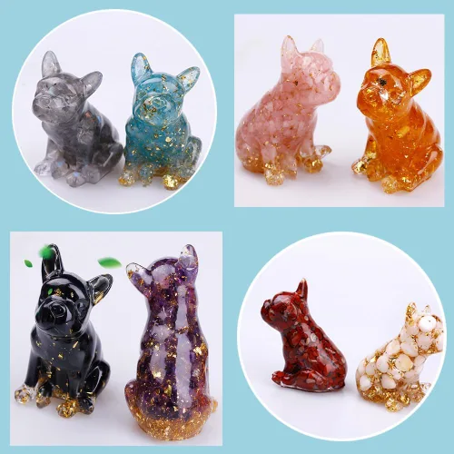 Vista 3 de 6 moldes de resina de animales, alpaca, bulldog, zorro, gato, oso y pulpo, 3D realistas para resina epoxi, molde de exhibición único