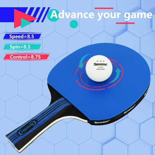 Vista 3 de Senston Paletas de ping pong para entretenimiento o competición - Juego de paletas de ping pong con velocidad avanzada, control Excellent Spin &