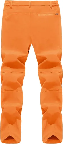 Vista 3 de TACVASEN pantalones de senderismo para hombre, con forro polar, reforzados en las rodillas, ligeros, para esquí y snowboard, sin cinturón