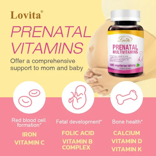 Vista 8 de LOVITA Vitaminas prenatales, hierro 27 mg, 180 tabletas vegetarianas