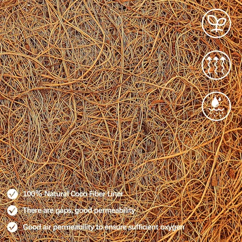 Vista 3 de Blulu 4 forros de coco para macetas de 24 pulgadas, caja de ventana de fibra de coco natural, repuesto para caja de ventana colgante, maceta