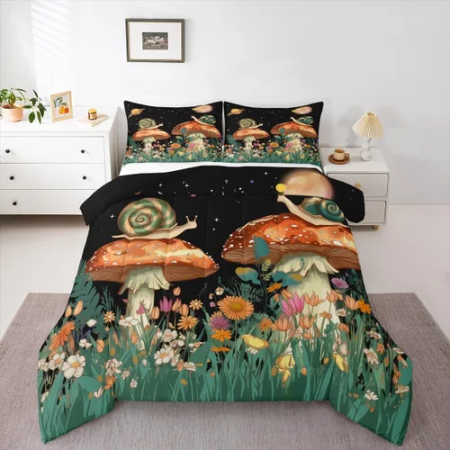 Vista 32 de Feelyou Juego de ropa de cama con lazos bonitos y cerezos, tamaño individual, para niños, juego de edredón con lazos de acuarela para niños, niñas