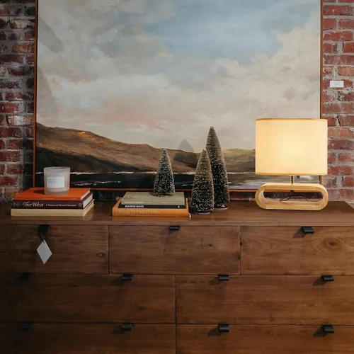 Vista 9 de Lámpara de Mesa, Lámpara de Mesita de Noche Tradicional, Lámpara de Escritorio, Lámpara Geométrica con Sombra para Sala de Estar, Dormitorio