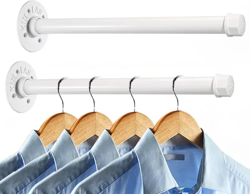 Vista 12 de Sumnacon 2 Piezas Barra de Ropa de Tubo Industrial de 5.9 Pulgadas – Perchero de Metal Rústico de Servicio Pesado con Tornillos, Soporte para Ropa