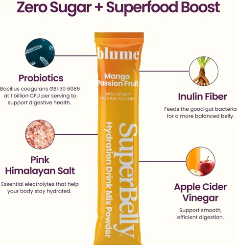 Vista 5 de Blume SuperBelly - Paquete variado de salud intestinal + polvo