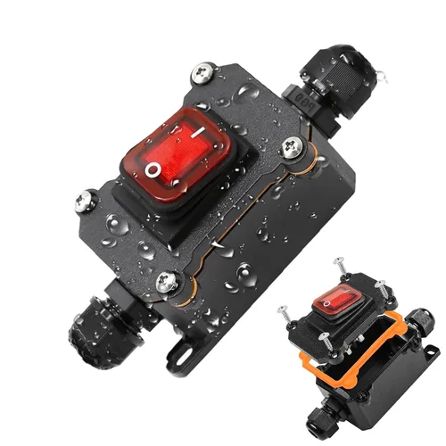 Vista 8 de Interruptor de línea de 12V IP67 impermeable, interruptor de palanca de encendido/apagado de 20A para exteriores, CC 12V-24V con botón basculante
