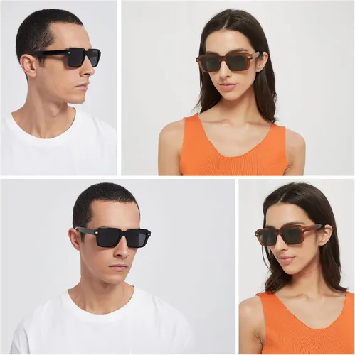 Vista 4 de ANDWOOD Gafas de sol polarizadas cuadradas retro de los años 70 y 80 para mujeres y hombres, persianas rectangulares vintage