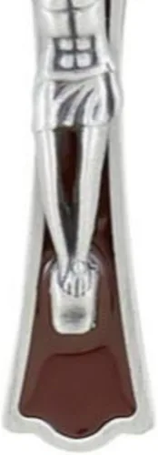 Vista 6 de Autom San Benito Crucifix medalla de plata colgante de cruz en cordón negro de 30 pulgadas