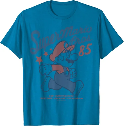 Vista 5 de Nintendo Super Mario Brothers '85 Vintage Stars - Camiseta Gris Oscuro