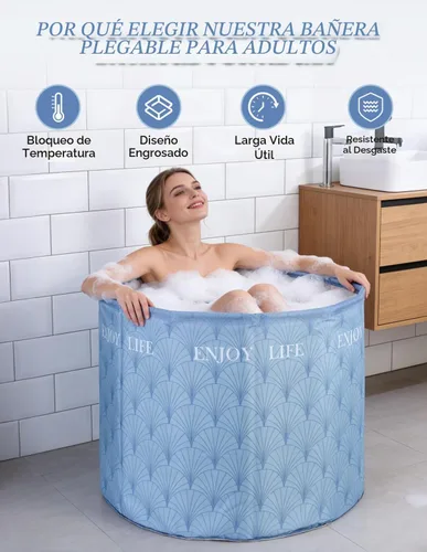 Vista 5 de Bañera portátil para adultos, bañera independiente para ducha