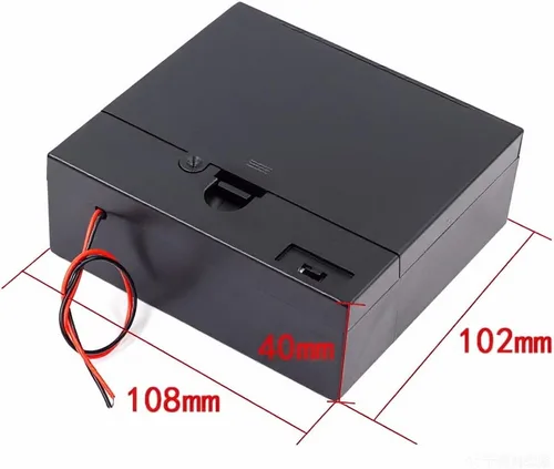 Vista 9 de 2 unidades de soporte para pilas D de 8 ranuras con respaldo doble y cables, caja para pilas de tamaño D de 8x1.5V 8D bilateral