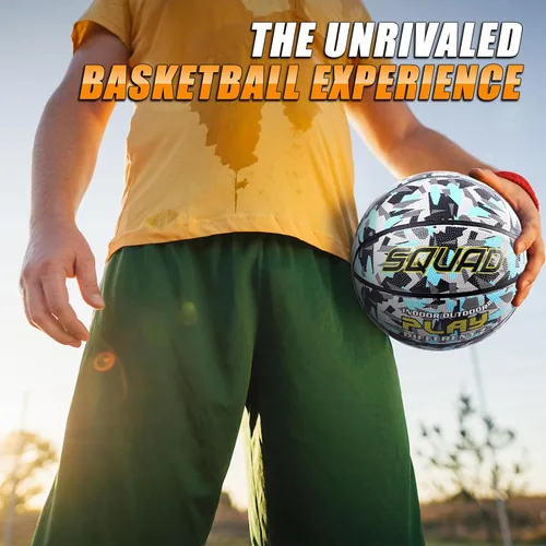 Vista 5 de SQUAD NightPlay Baloncesto Reflectante Tamaño 5, Tamaño 7 - Baloncesto Holográfico Genial con Brillo para Juego Nocturno, Regalo Ideal para Niños