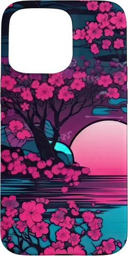 Vista 31 de Synthwave Cherry Blossoms Case for iPhone 17