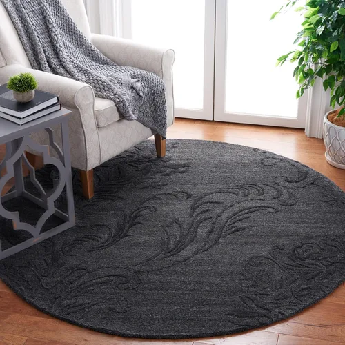 Vista 22 de SAFAVIEH Jardin Collection - Alfombra de área de 5 x 8 pies, gris, lana hecha a mano, ideal para zonas de alto tráfico en sala de estar, dormitorio
