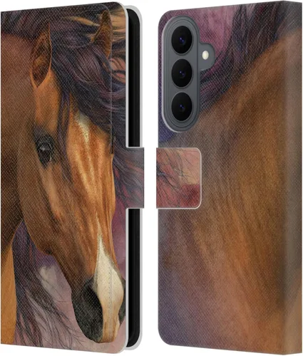 Vista 207 de Head Case Designs Officially Licensed Laurie Prindle A Morgan Christmas Western Stallion Leather Wallet Case Compatible with Samsung Galaxy A07 4G
