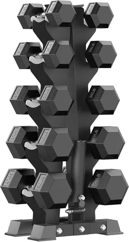 Vista 12 de Hex Dumbbell Sets with Rack, 85-560lb Dumbbell Weight Set & Storage Rack