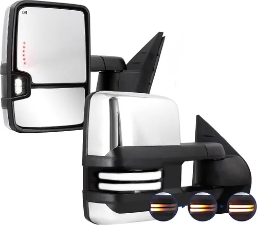 Vista 9 de Switchback - Espejo de remolque para Silverado Sierra, compatible con Chevy Silverado GMC Sierra 2007-2013, espejo de remolque con vidrio calentado