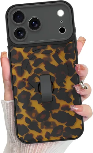 Vista 76 de KANGHAR Compatible con iPhone 17 Pro Case Spot Pattern - Negro Mancha rosada negra