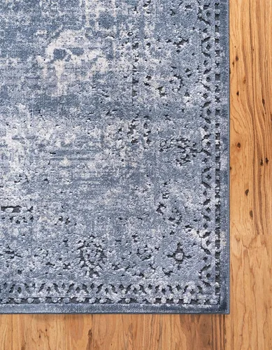 Vista 8 de Unique Loom Chateau Collection - Alfombra rectangular de 5 pies 1 pulgada x 8 pies, color gris y beige Gris Azul/Beige