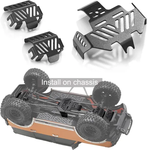 Vista 8 de DJCRAWLER Juego de armadura de chasis RC 1/10 para coche TRX-4, placa deslizante de acero inoxidable para TRAXXAS TRX4 Sport Body (Podwer Spray)