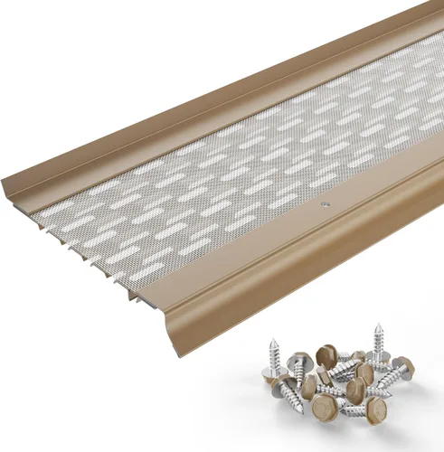 Vista 25 de Micromesh 5 pulgadas Gutter Guards Leaf Protection, 1 Pies Paquete de muestra Bronce oscuro, Malla de acero inoxidable, Cubiertas de canalón