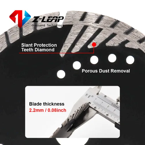 Vista 2 de Diamond Turbo Blades - Hoja de sierra de segmentos de 0.315 pulgadas para baldosas de granito, hormigón y ladrillos seco/húmedo, 6 pulgadas