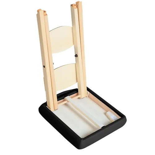 Vista 3 de Master Massage Tables - Taburete de masaje plegable de madera ligero, color negro