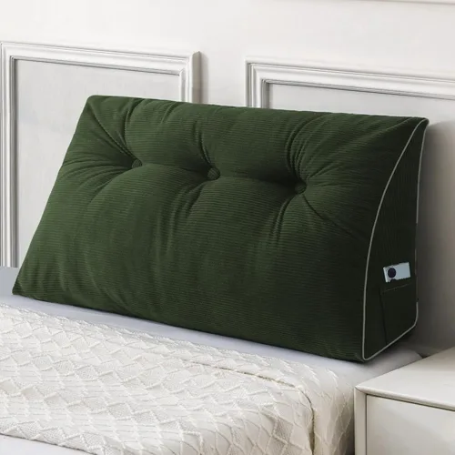 Vista 38 de Sasttie Almohada de Cabecera Queen, Almohada de Cuña de Cabecera para Sentarse en la Cama, Cojín Triangular con Soporte de Respaldo para Leer - Con