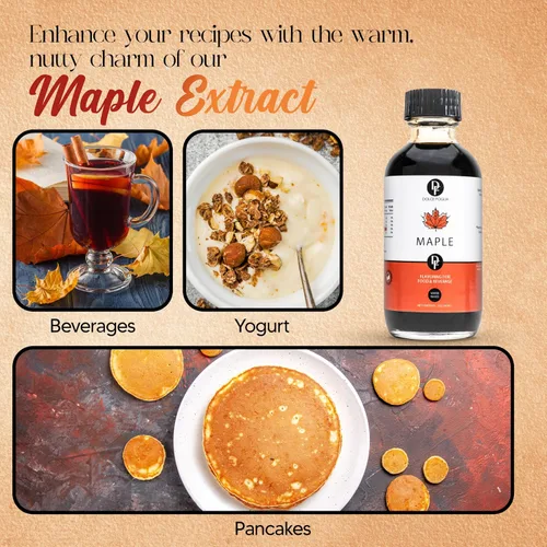 Vista 8 de Dolce Flav Extracto de arce de 1 galón – Kosher, sin azúcar, rico sabor concentrado de arce para hornear, café y postres