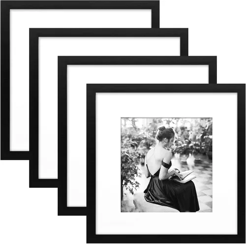 Vista 10 de Golden State Art, Smartphone, Instagram Marcos Collection, marco para fotos812 x 12 pulgadas con Photo Mat y vidrio real para fotos de 8 x 8 Negro