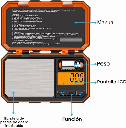 Vista 4 de UNIWEIGH Escala digital de gramos, mini básculas de bolsillo de alta