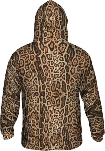 Vista 2 de Yizzam - Patrón de piel de leopardo - impresión de todo el mundo - suéter con capucha para hombre