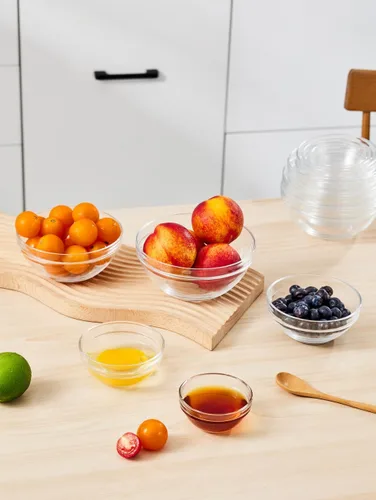 Vista 3 de Sweejar Juego de tazones pequeños de vidrio de 3 pulgadas, cuencos/platos para salsa de inmersión de 3 onzas, mini cuencos para salsa de tomate